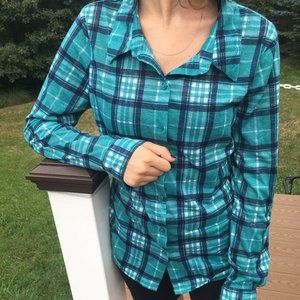 Blue Flannel Long-Sleeved Shirt